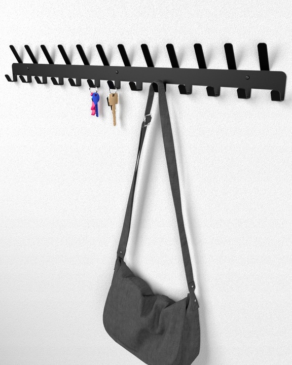 Wieszak Na Ubrania Ścienny Klucze Wiszący Na Ręczniki 25 Haków Czarny