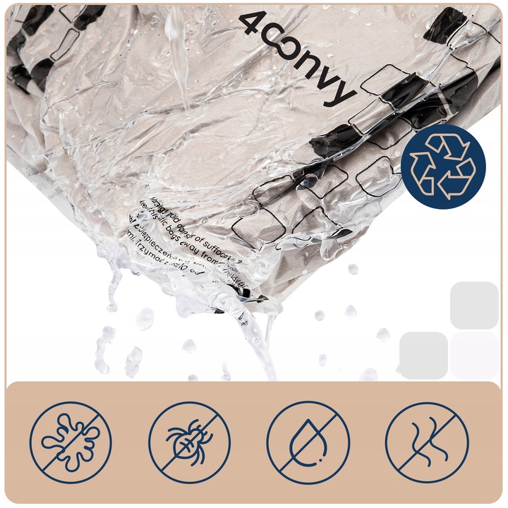 4CONVY 3x Wiszący worek próżniowy na ubrania z wieszakiem 70x140