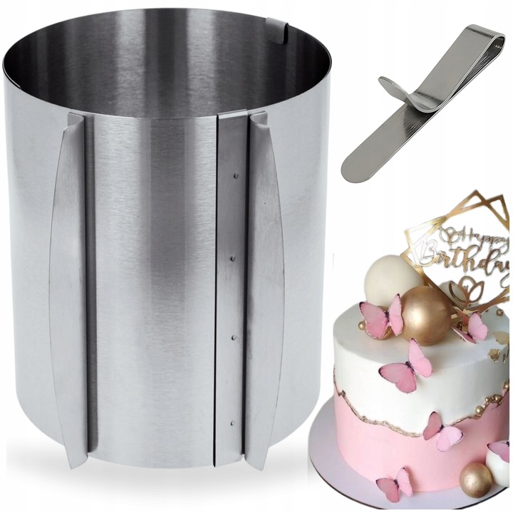 RANT DO TORTU 20cm WYSOKI REGULOWANY 16-30cm OBRĘCZ DO CIAST+ SPINKA