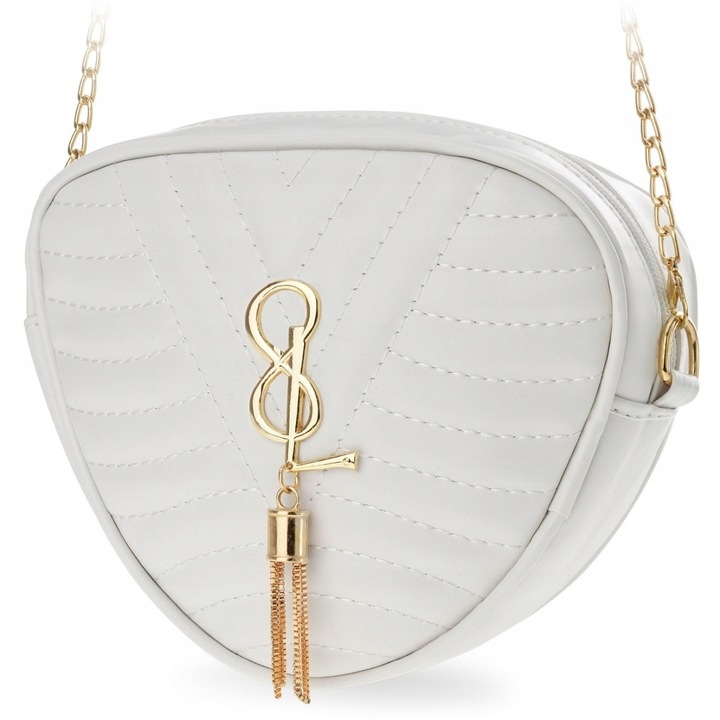 Torebka Elegancka Listonoszka Torebeczka Pikowana Z Łańcuszkiem Breloczkiem