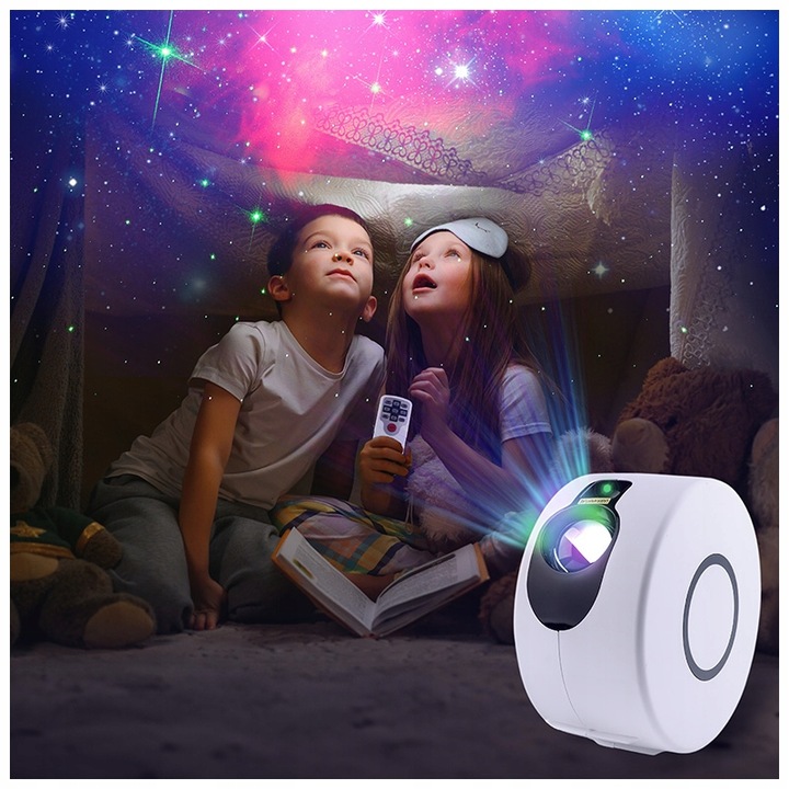 PROJEKTOR GWIAZD NIEBA LAMPKA NOCNA LED RZUTNIK LASEROWY DLA DZIECI + PILOT