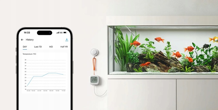 Sonoff SNZB-02LD Termometr Zigbee z sondą 1.5m IP65 wyświetlacz LCD
