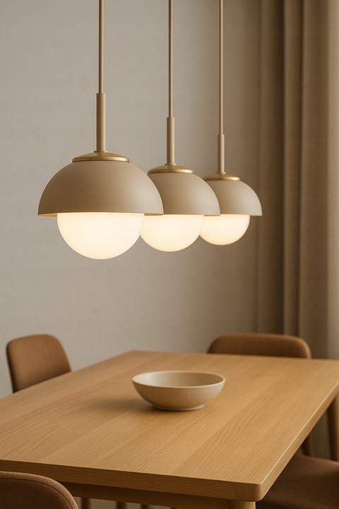 Lampa Sufitowa Wisząca Żyrandol Plafon Ecru Beż Cosmo