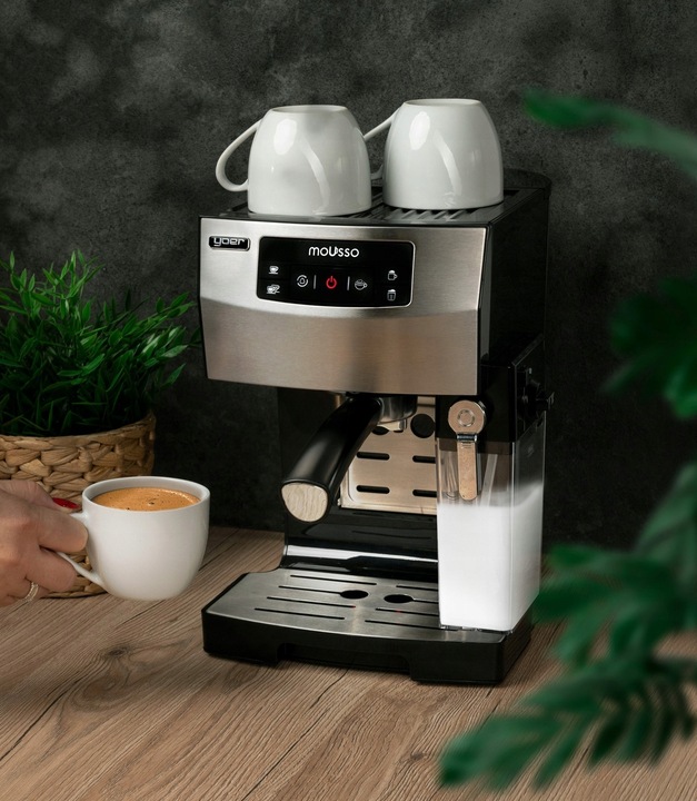 Ekspres do kawy Ciśnieniowy Automatyczny Yoer INOX 20bar + Spieniacz