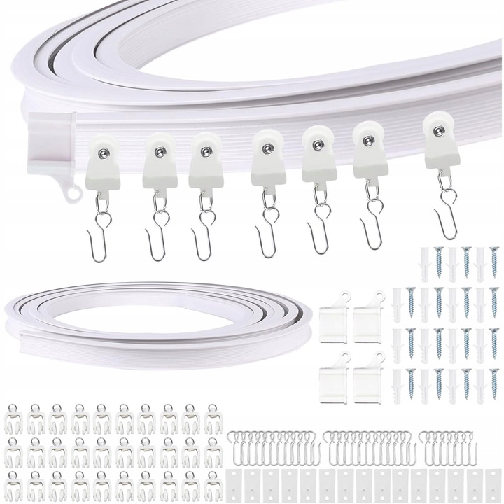 ELASTYCZNA SZYNA DO ZASŁON SUFITOWYCH ZAKRZYWIONY DRĄŻEK DO ZASŁON KARNISZ