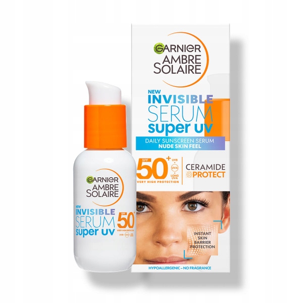 Krem do twarzy Garnier Ambre Solaire filtr SPF 50+ ochrona do opalania 30ml