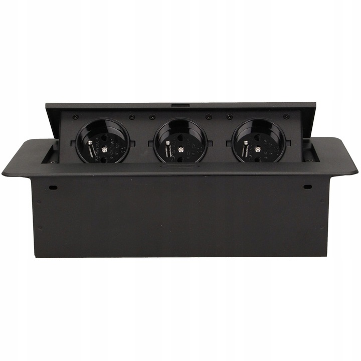 GNIAZDO POTRÓJNE CHOWANE W BLAT 3 GNIAZDA NABLATOWE GNIAZDKO KABEL 1,5M