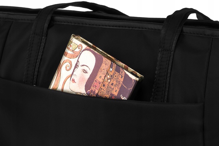 Torebka damska shopper bag czarna torba pojemna duża A4 miejska PETERSON