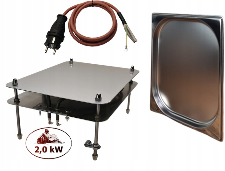 Grzałka do wędzarni 2,0 kW komplet taca + przewód