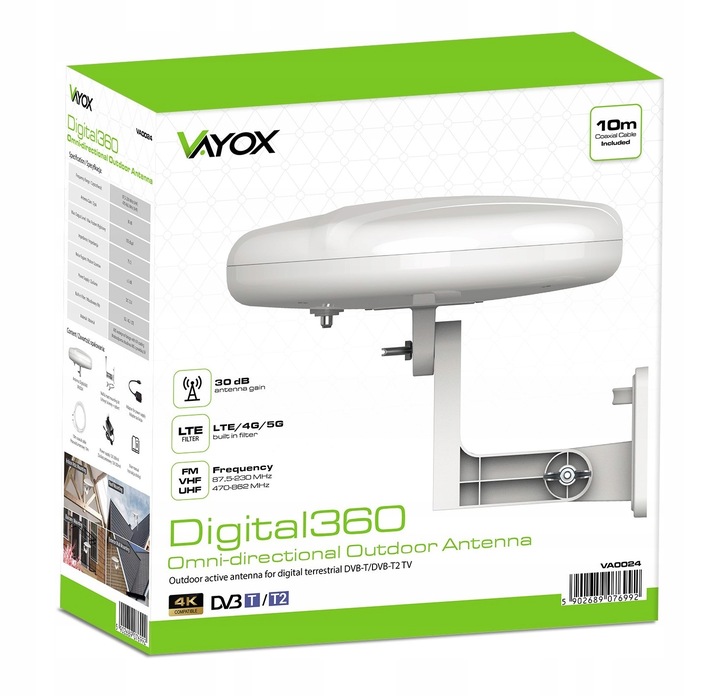 ANTENA DVBT2 DOOKÓLNA LTE MUX8 Digital360 VA0024