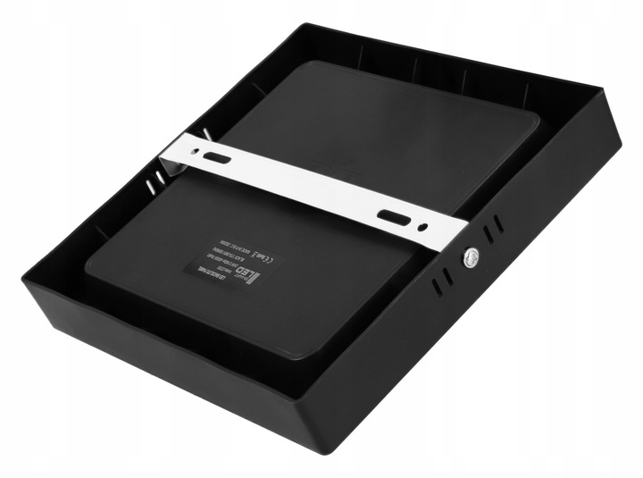 Panel Plafon Sufitowy LED Natynkowy Kwadrat Czarny 24W Nie Mruga CCD