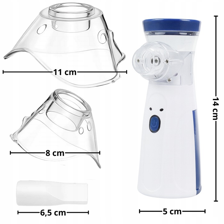 INHALATOR NEBULIZATOR ULTRADŹWIĘKOWY PRZENOŚNY DLA DZIECI DOROSŁYCH AA USB