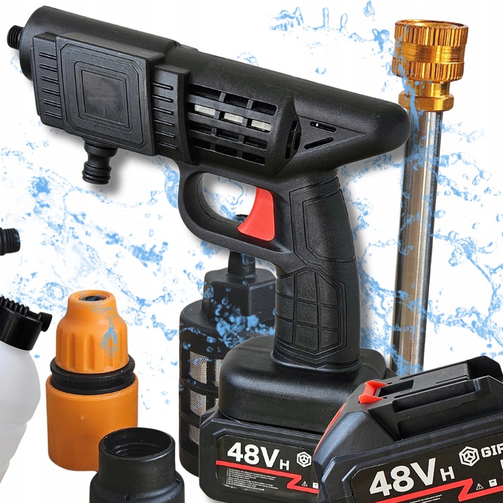 MYJKA BEZPRZEWODOWA CIŚNIENIOWA SAMOCHODOWA AKUMULATOROWA + 2x BATERIA