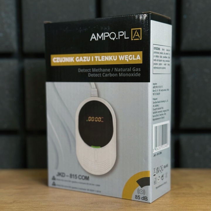 Czujnik Czadu Tlenku Węgla Detektor Gazu Ziemnego Czujka CERTYFIKOWANY LCD