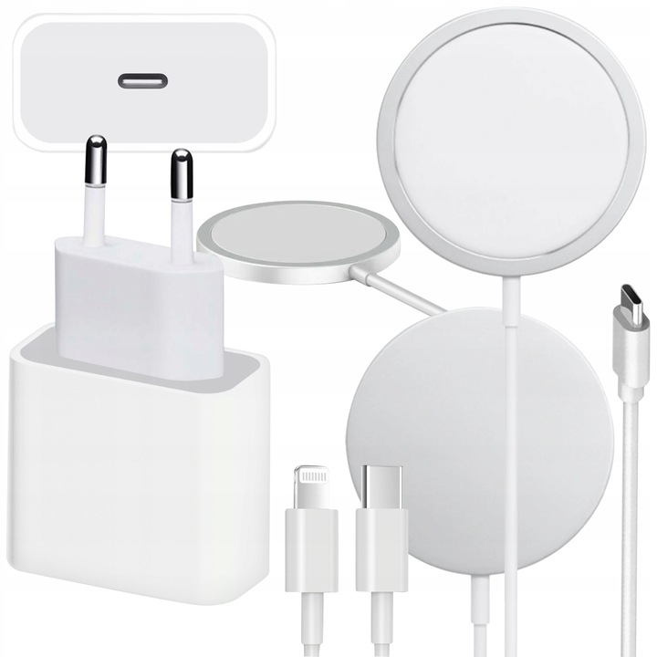 ŁADOWARKA INDUKCYJNA + SZYBKOŁADOWARKA DO IPHONE 15/20W USB-C - LIGHTING