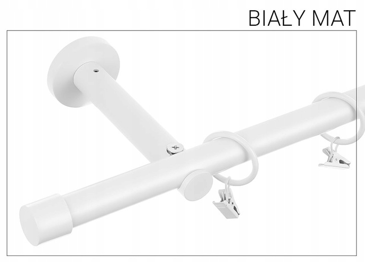 Karnisz METALOWY pojedynczy fi19 mm LOFT - 140cm Czarny mat