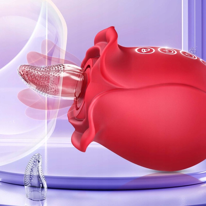 Wibratory różane z 7 stymulatorami łechtaczki do ssania i lizania sutków