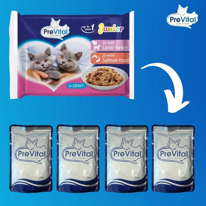 Karma dla kota mokra PreVital Junior Mix 52 saszetek x 100g