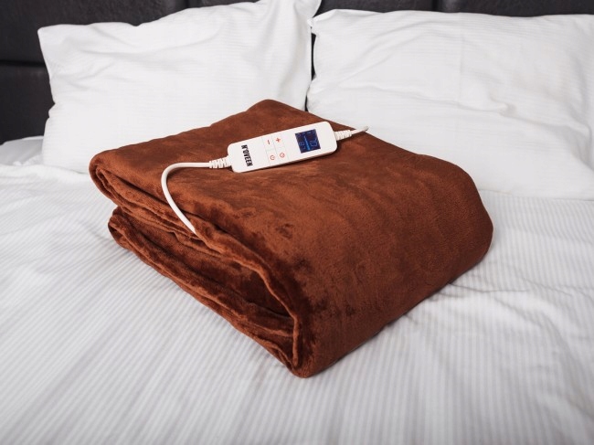 NOVEEN BRĄZOWY DUŻY KOC ELEKTRYCZNY 180x130cm MATA GRZEWCZA ZEGAR Z PILOTEM