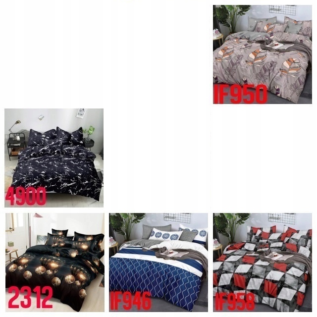 Pościel 160x200 Komplet Pościeli Zestaw +2x Poszewka 70x80 Dużo Wzorów