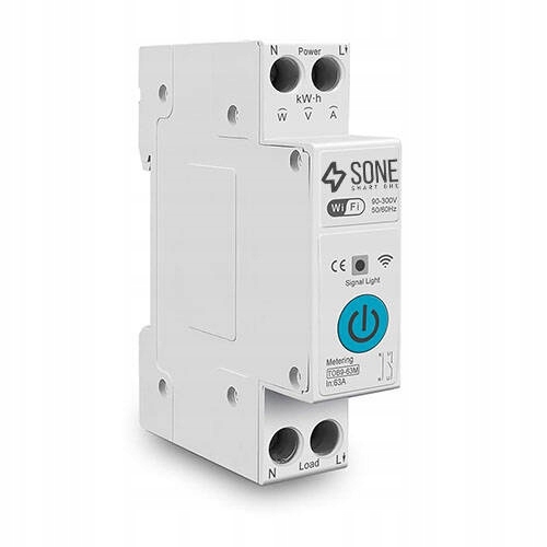 Przekaźnik WIFI 16A TUYA SMART Z POMIAREM ZUŻYCIEM DIN ZDALNE