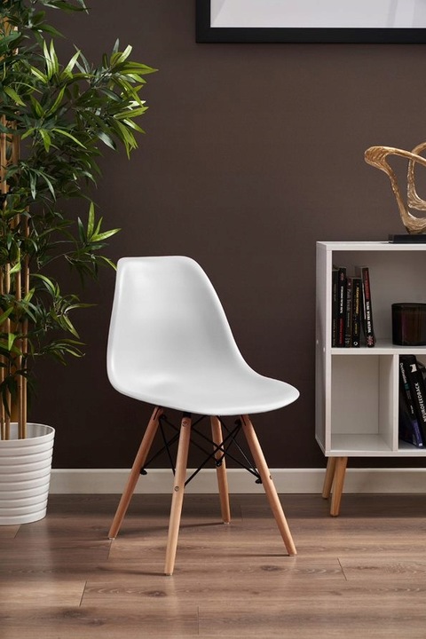 KRZESŁO SKANDYNAWSKIE do KUCHNI salonu jadalni stołu EVA białe