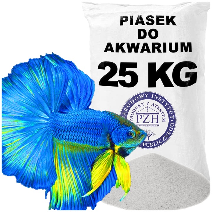 Biały drobny piasek kwarcowy do akwarium 25 KG