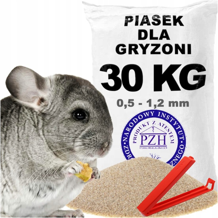Piasek pył kąpielowy dla szynszyli fretki chomika płukany suchy atest 30KG
