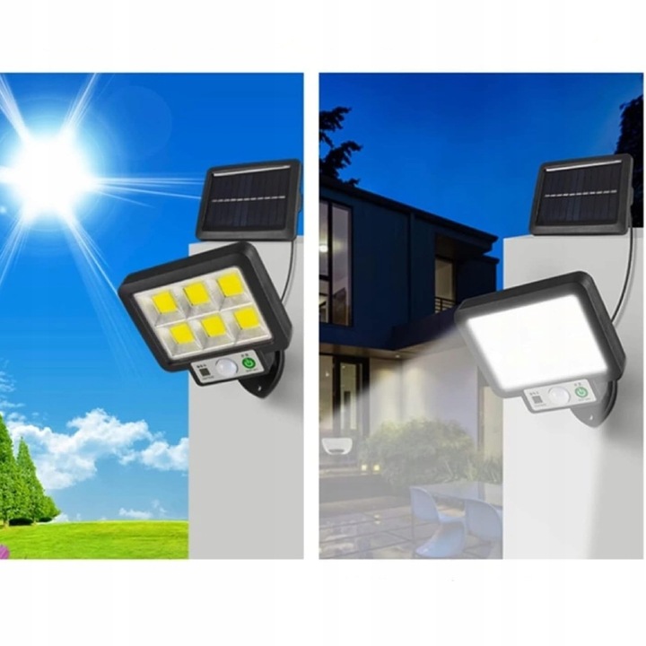 LAMPA SOLARNA LED DO OGRODU GARAŻU Z CZUJNIKIEM ZMIERZCHU RUCHU +