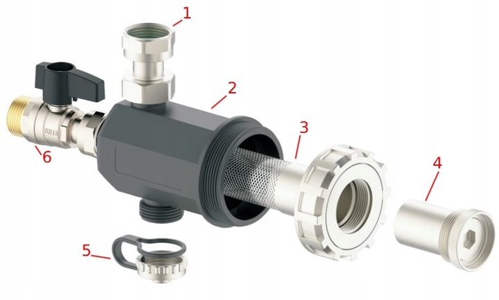 FILTR MAGNETYCZNY SEPARATOR ZANIECZYSZCZEŃ IBO 3/4 CALA DN20 KLUCZ ZAWÓR