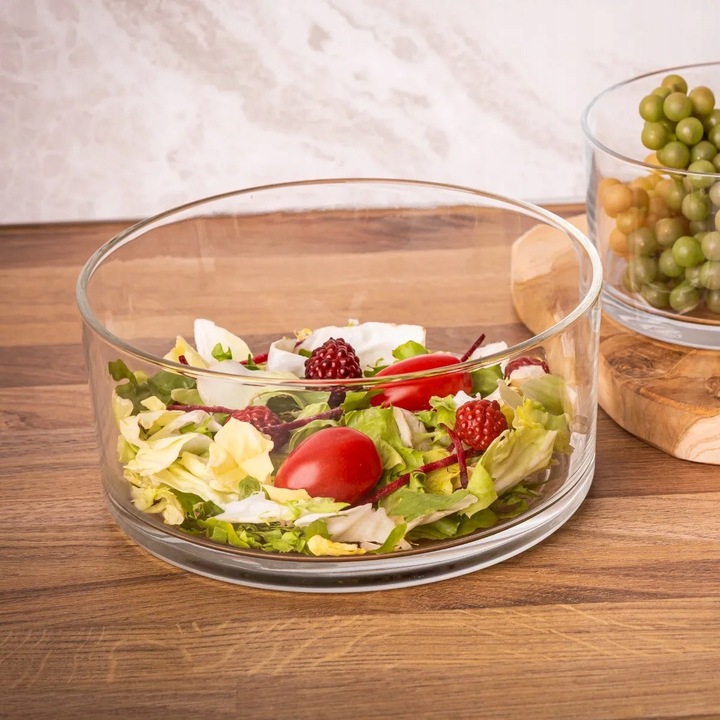 Salaterka szklana na sałatkę owoce miska prosta Edwanex 24 cm 3 l