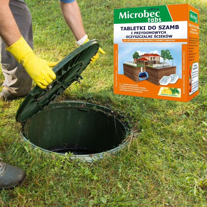 MICROBEC TABLETKI BAKTERIE DO SZAMBA OCZYSZCZALNI CYTRYNOWE 16 SZT.