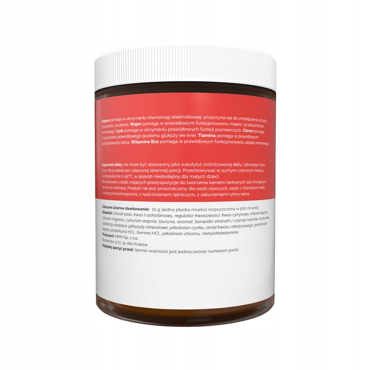 Napój Izotoniczny Truskawka Elektrolity Bez Cukru B1 B3 B5 B6 B12 250