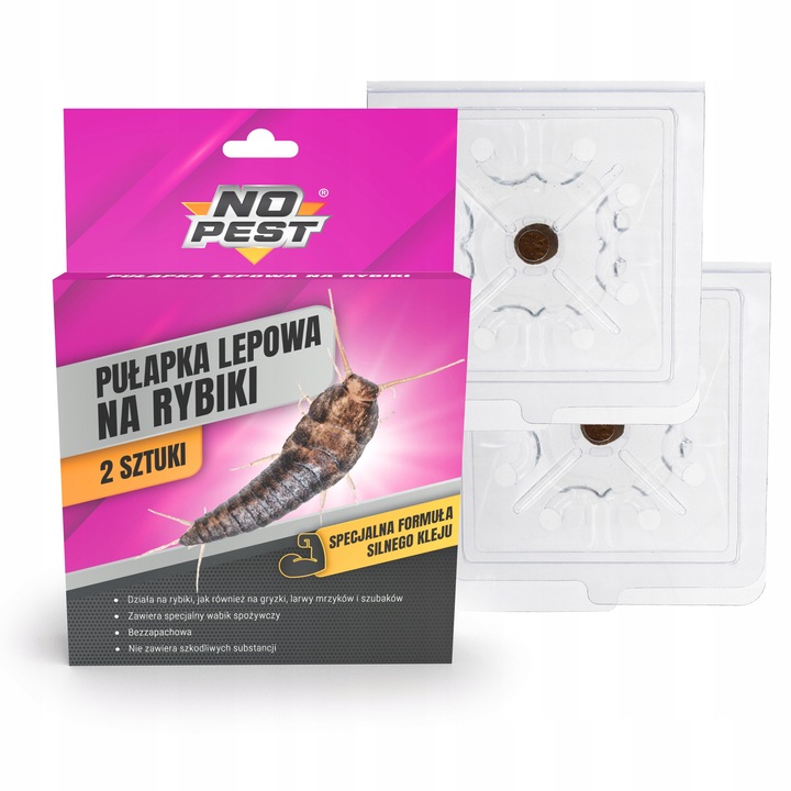 PUŁAPKA LEP NA RYBIKI CUKROWE SREBRZYKI SILNY ATRAKTANT 4 SZTUKI NO