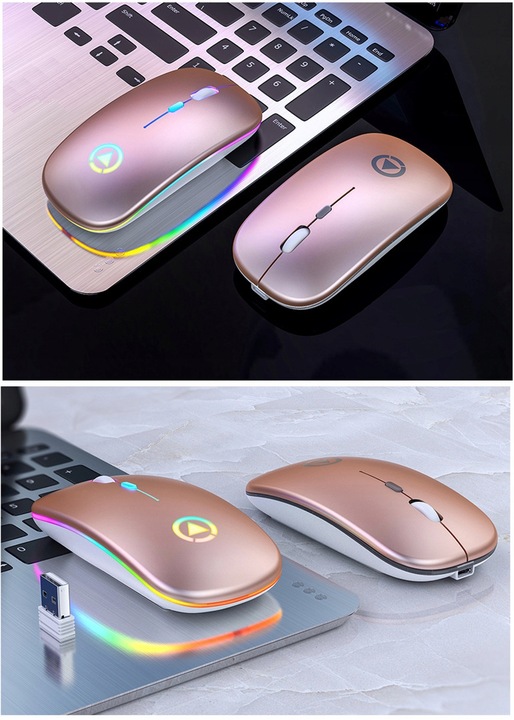 MYSZKA BEZPRZEWODOWA MYSZ OPTYCZNA SLIM LED CICHA BEZKLIKOWA 1600dpi