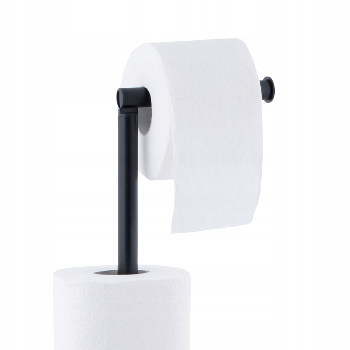 Stojak z uchwytem na papier toaletowy na 4 rolki do WC czarny loft