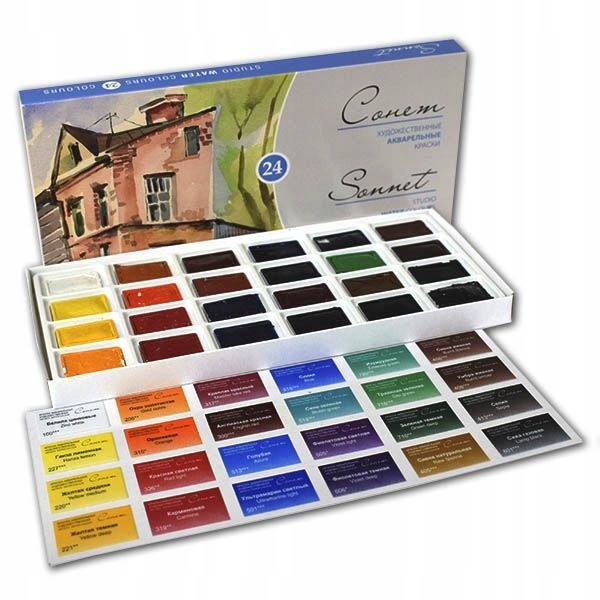 Zestaw AKWARELI SONNET 24 k do Zdobień Paznokci - oryginalne Farby Manicure