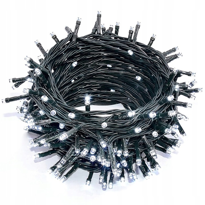 MOCNE LAMPKI CHOINKOWE 500 LED ZEWNĘTRZNE OZDOBY ŚWIĄTECZNE BIAŁY ZIMNY 35m