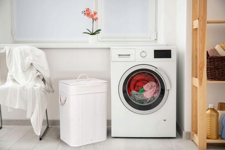 KOSZ BAMBUSOWY NA PRANIE BIELIZNĘ BIAŁY POJEMNIK ŁAZIENKOWY ORGANIZER 80L