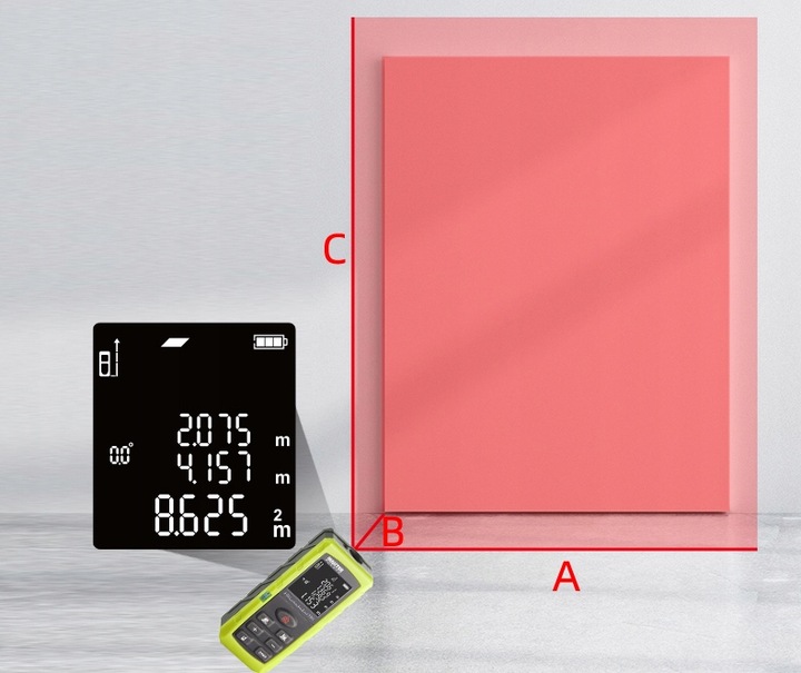 DALMIERZ LASEROWY MIERNIK ODLEGŁOŚCI CYFROWY 50M POZIOMICA KĄTOMIERZ