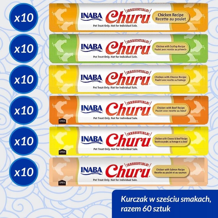 Inaba Cat Churu 60x14g (840g) Kremowy Przysmak Dla Kota Mix Z