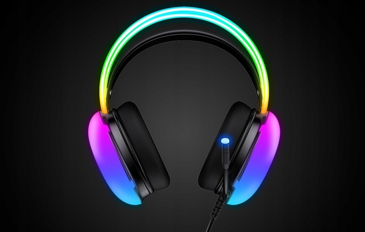 Słuchawki gamingowe ONIKUMA X25 czarne 7.1 z mikrofonem RGB przewodowe