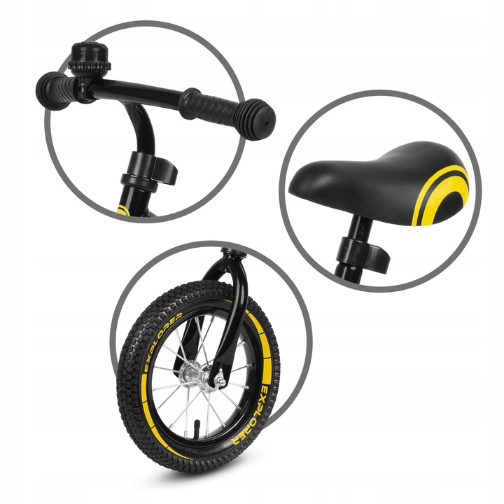 Rowerek biegowy DLA CHŁOPCA POMPOWANE Kidwell Cruzer Explorer z dzwonkiem