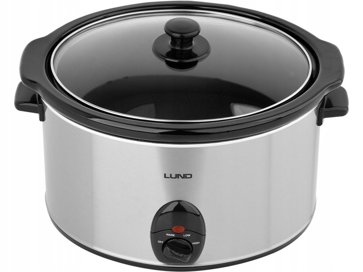 LUND WOLNOWAR GARNEK CERAMICZNY SLOW COOKER INOX LCD 320W 5,6L 3TRYBY