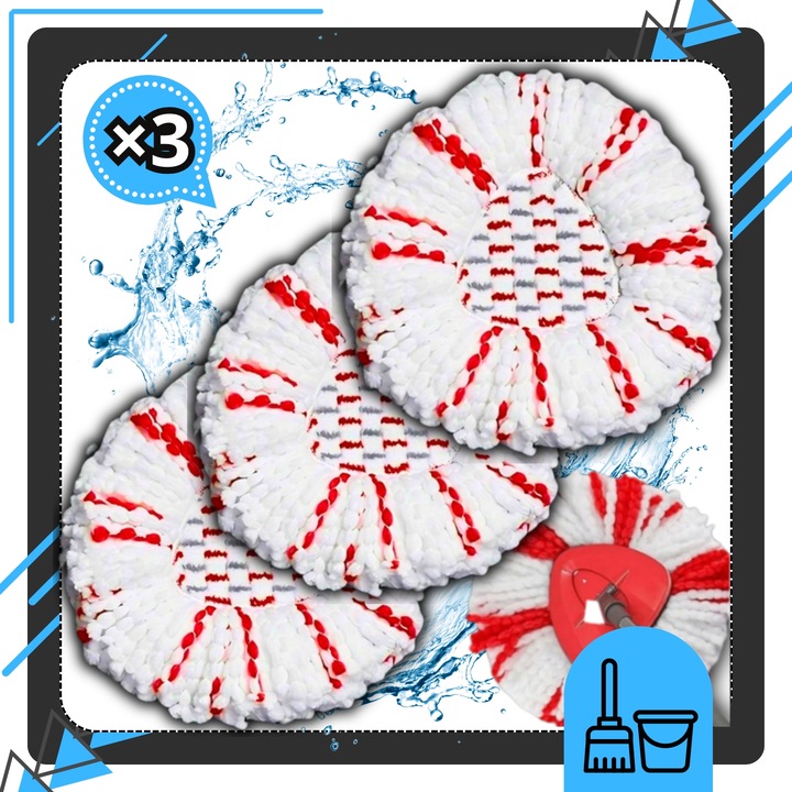 3x WKŁAD NAKŁADKA DO MOPA OBROTOWEGO VILEDA TURBO NOWY MODEL MOPOWANIE