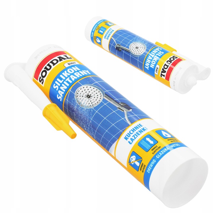 Silikon Sanitarny BIAŁY Łazienki WC Kuchni Płytek Elastyczny