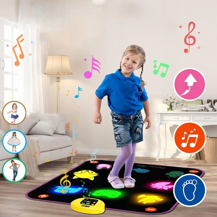 INTERAKTYWNA DUŻA MATA MUZYCZNA GRA MATA TANECZNA Z 5 TRYBAMI GRY