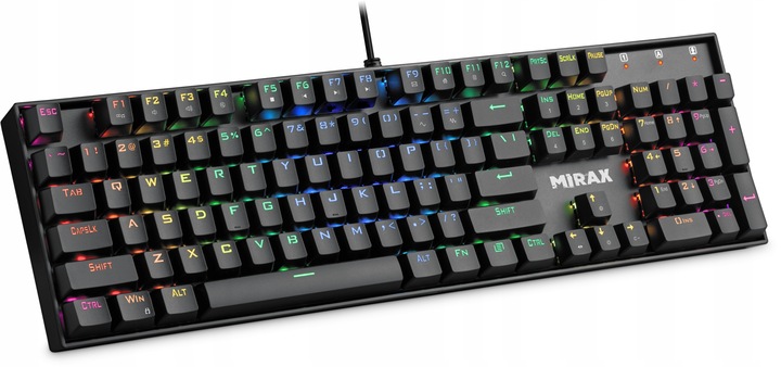 Klawiatura Mechaniczna Gamingowa Podświetlana RGB Pełnowymiarowa MIRAX GK-3