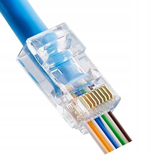 100 x Wtyki Złącza Końcówki Przelotowe Kat. 5E RJ45 8P8C 5E RJ 45 100 sztuk