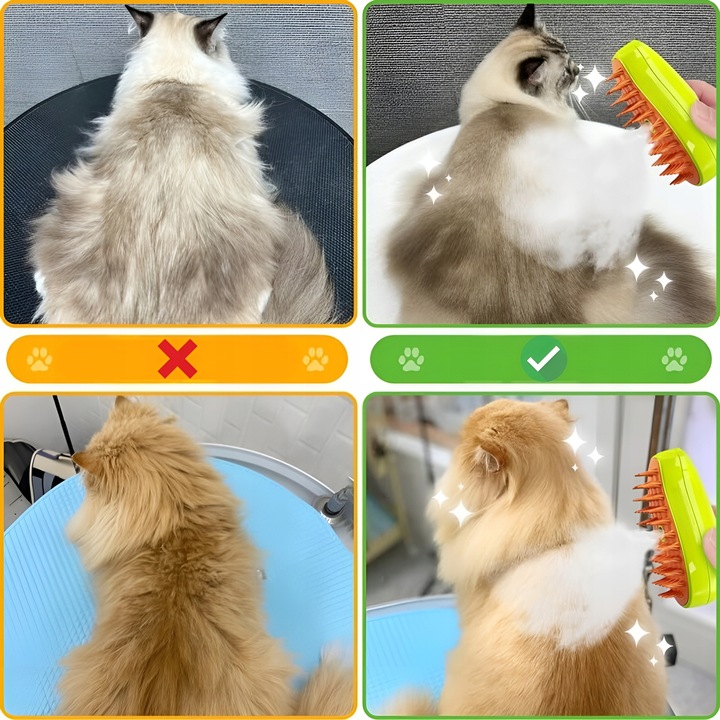 SZCZOTKA PAROWA DLA KOTA PSA ZWIERZĄT MASAŻER GRZEBIEŃ ELEKTRYCZNY SIERŚĆ